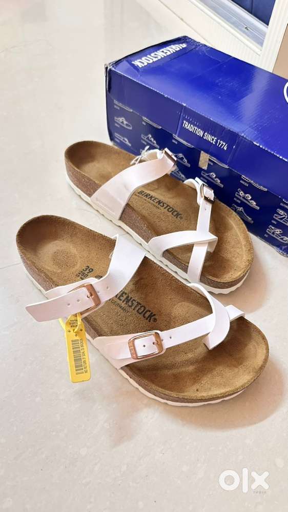 NEW-Birkenstock Mayari White Regular Width Birko-Flor Thong Sandals
