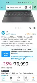 HP Victus AMD Ryzen 7-5800H super mind condition