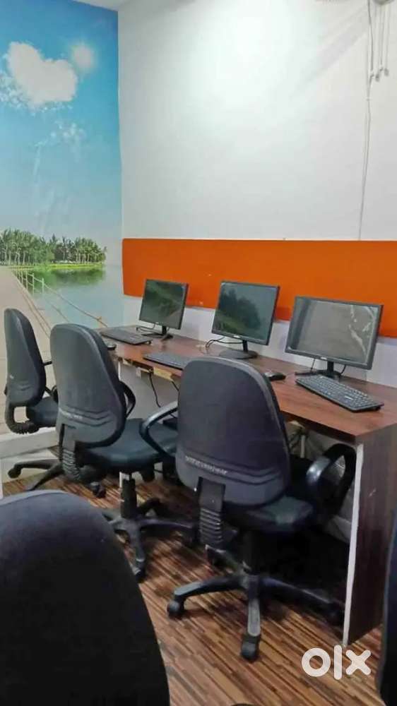 Fully furnished office space for rent.1Boss Cabin+6Workstations.