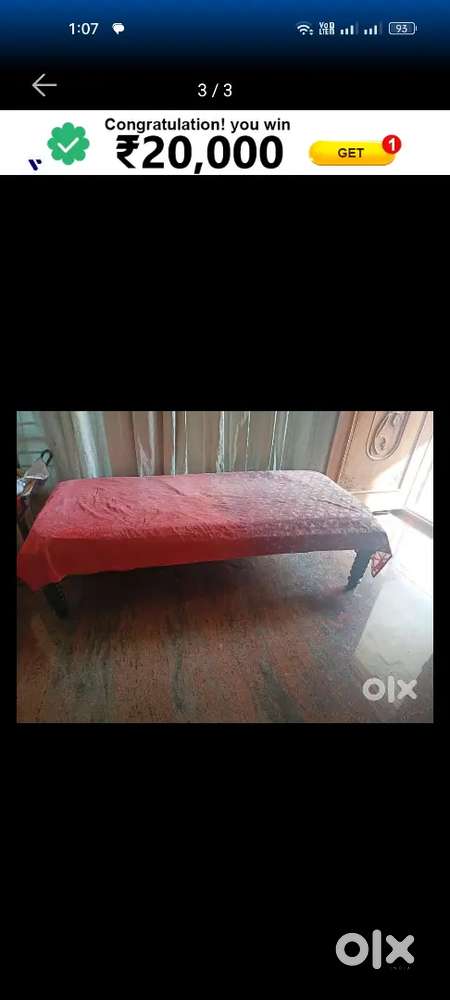 Sofa set, teapoy and a dewan cot