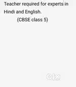 Required hindi teacher for tution