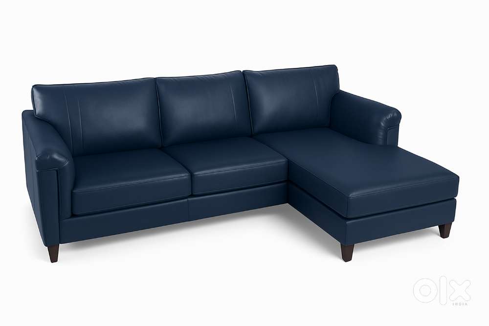 Navy Blue L-Shaped Sofa – Excellent Condition