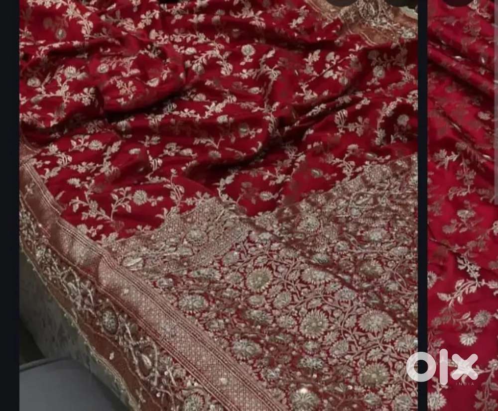 New Jariwala Dark Red Saree