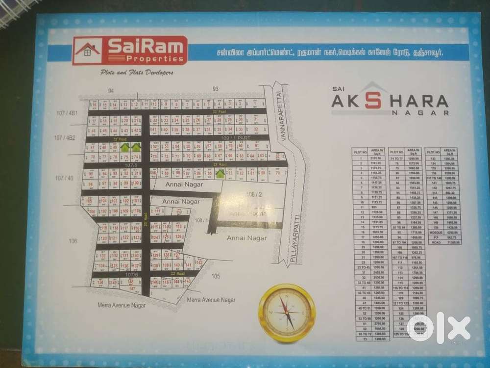 Land for Sale – Akshara Nagar, Tanjore