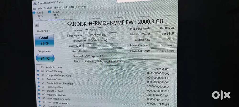 Nvme 2 tb 2 units 2tb