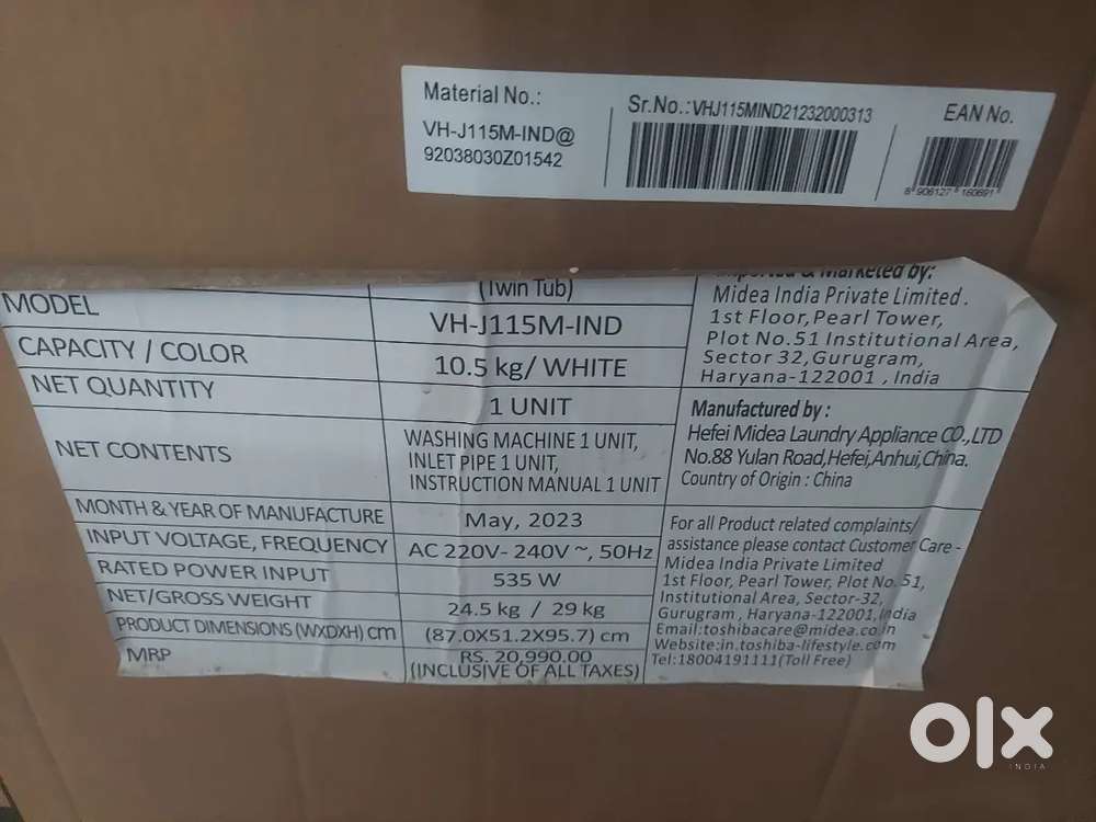 Toshiba washing machine in chandigarh