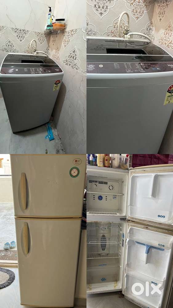 LG fridge and Haier 6.5 kg washing machine