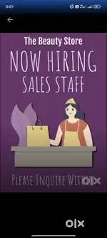 Showroom sales lady staff