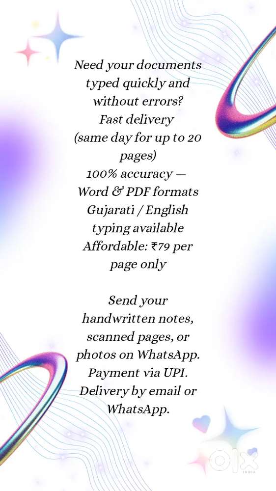 Fast & Accurate Typing — Word/PDF — ₹79 per page