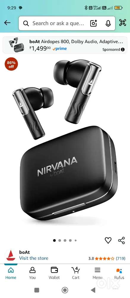 Boat Nirvana ivy (Black Color) new Box pack fix price