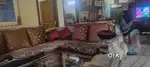 Sofa set with glass table