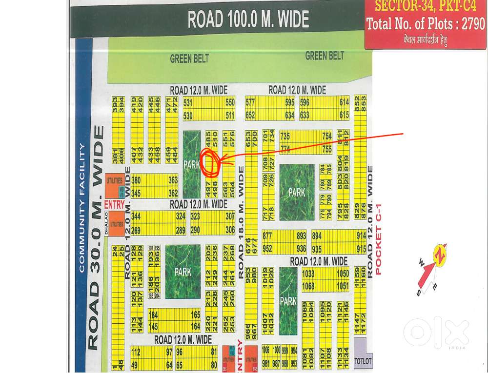 ROHINI Sector-34 Pocket C-4 Plot for sale