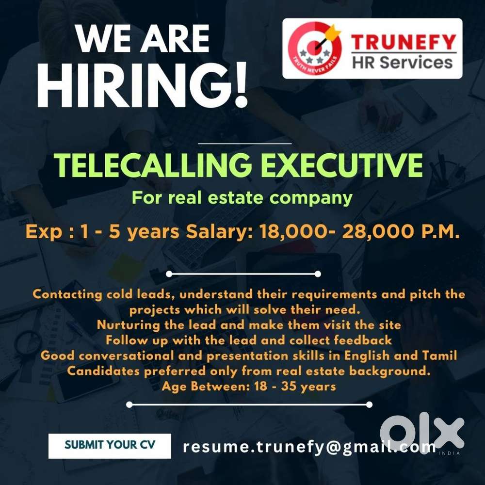 we are hiring a telecaller female (Real Estate)