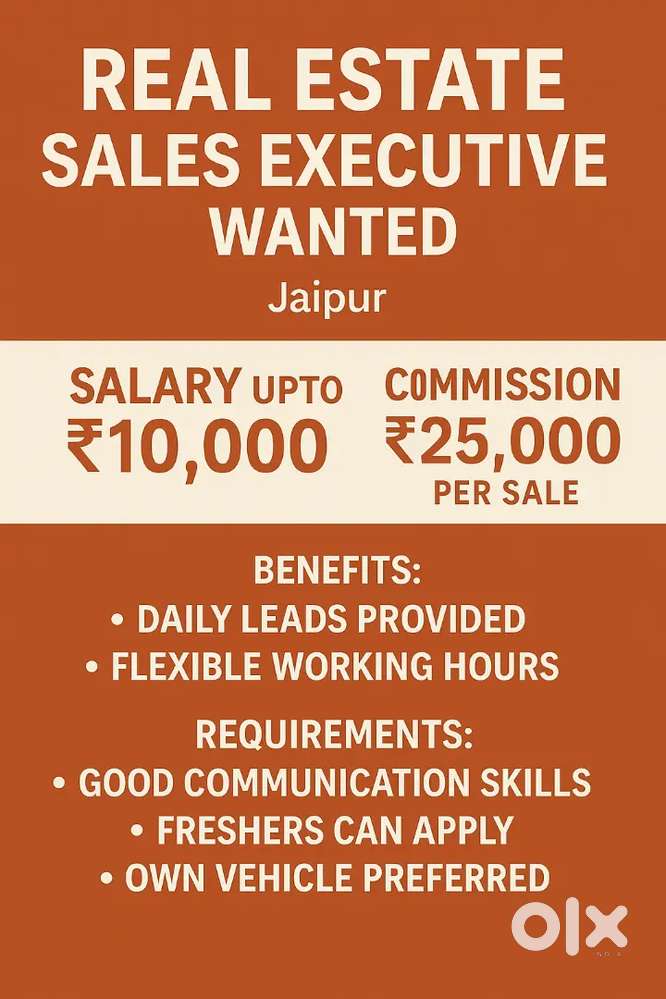 Real Estate Sales Executive – Salary + High Commission