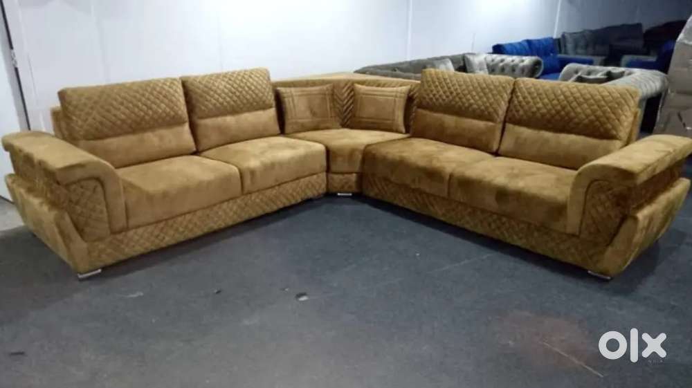 New brand diamond stching model L shape sofa