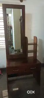 Dressing table with mirror, shelves and storage