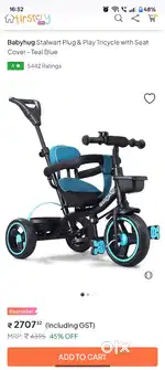 Baby hug Tricycle blue colour
