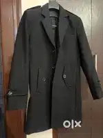 Zara Long Coat - Black Color - Size “M”
