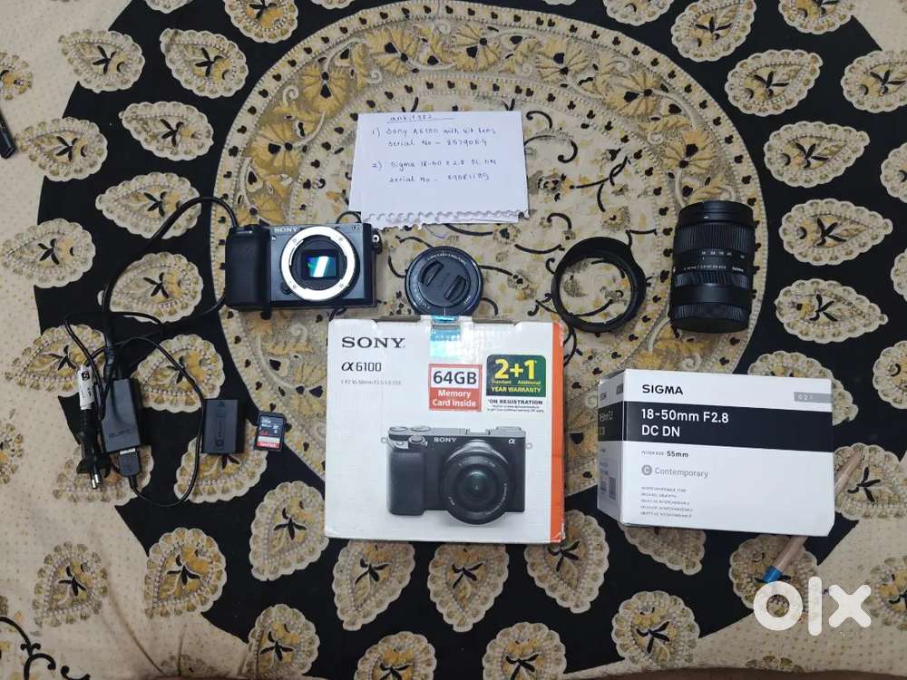 SONY A6100 WITH KIT LENS and brand new unboxed Sigma 18-50 F2.8