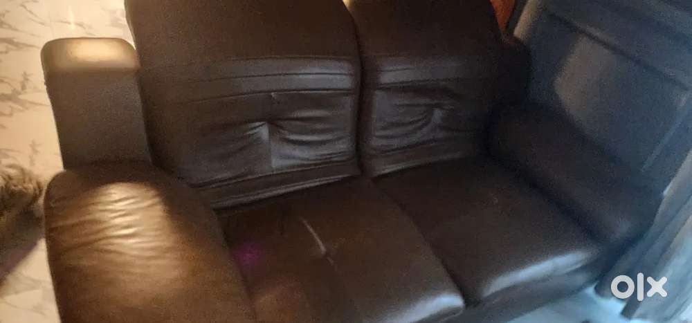 Leather sofa on through away price