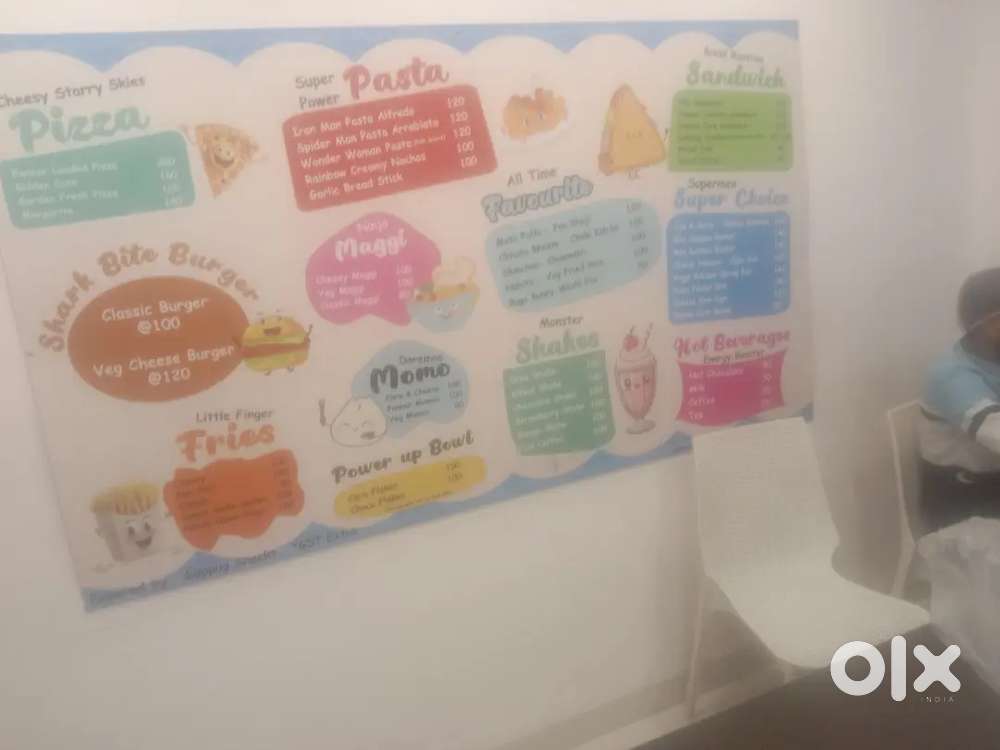 Fast food , juices, snacks, namkeen, chinesse, South Indian