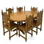 Solid Wood 6-Seater Dining Table – Vintage & Sturdy