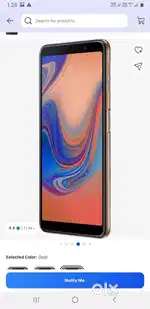 Samsung a7 4/64 ma folder chang no bill no adapter only phone