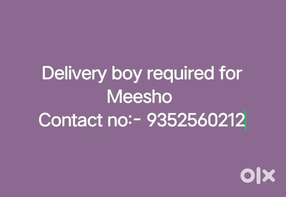 Delivery Boy Required In Meesho