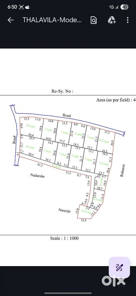 Plot for sale Thalavila.  Starting 95000
