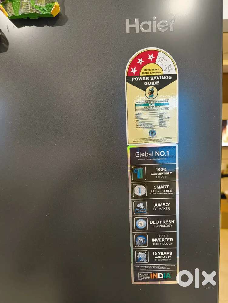 Haier 602L 3Star 2 Door Side by Side Frost Free Refrigerator100%