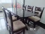 A wooden dinning table