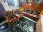 Well-maintained solid wooden sofa set for sale.