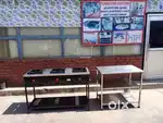 Brand new Kitchen 3 burner metal & steel food counter