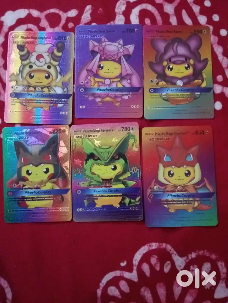 Pokemon tag cosplay Pikachu cosplay Pokemon cards pack of 6