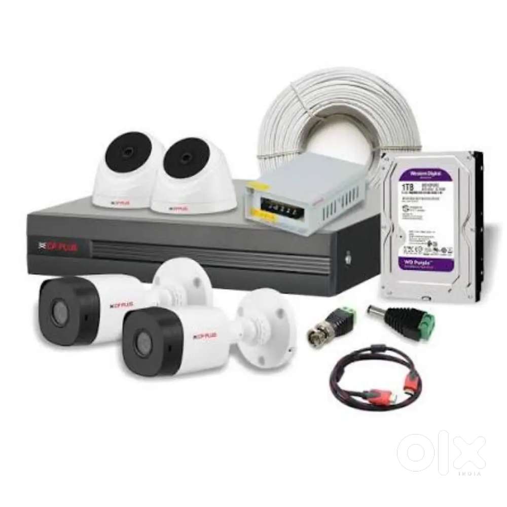 Cp plus camera with DVR & Cat6 Wire