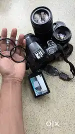 DSLR canon 200d Mark II (with lens 18-55mm, 55-250mm, 50mm 1.8f)