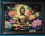 Divine Buddha Crystal Embellished Wall Frame (35×25 cm) New Condition