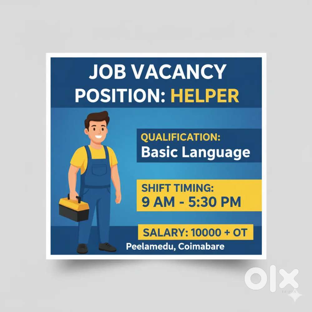 Job vacancy - Male Candidates only