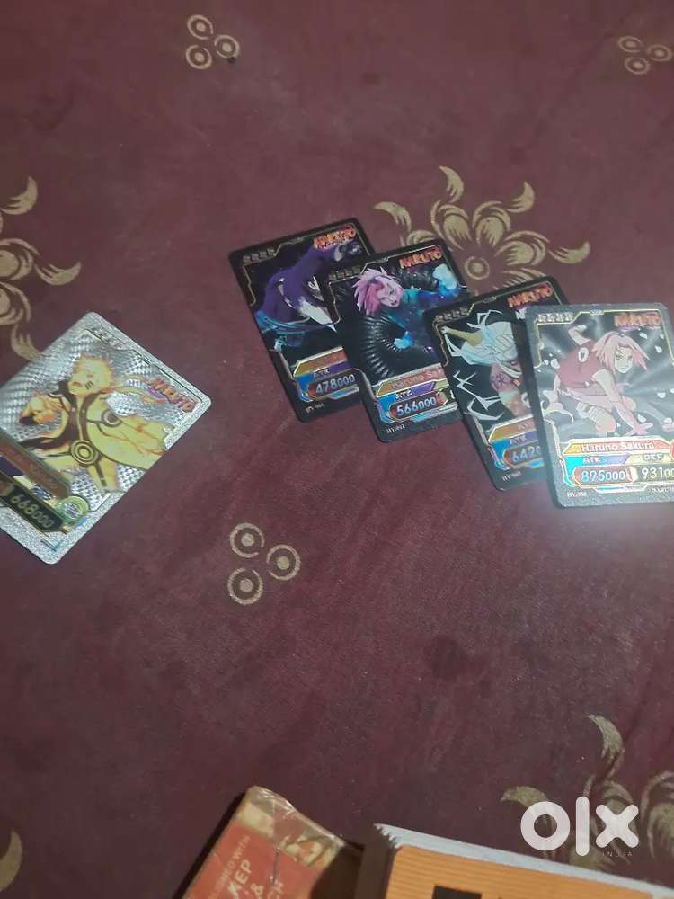 Pack of two naruto cards there are ten cards 4 golden four black and t