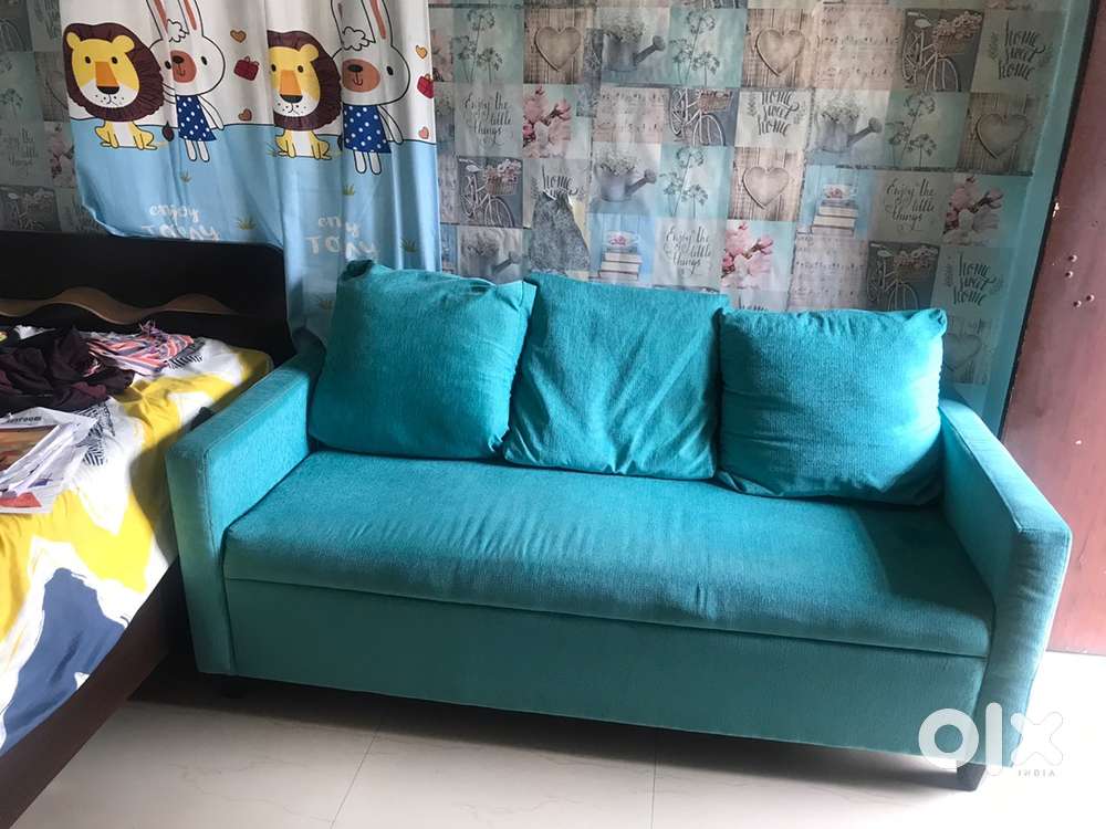 Blue 3 seater sofa