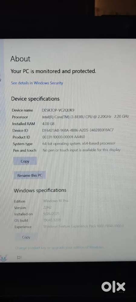 HP DESKTOP INTEL CORE I3-8130U