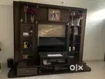 Sofa, bed, side tables, tv panel