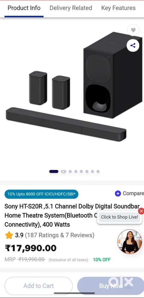 Sony HT-S 20 R sealed fresh piece 1 yr warranty