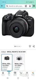 Canon R50 RF-S 18-45 WH