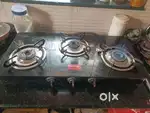 Prestige Gas stove 4 burner glass top 1500 rs