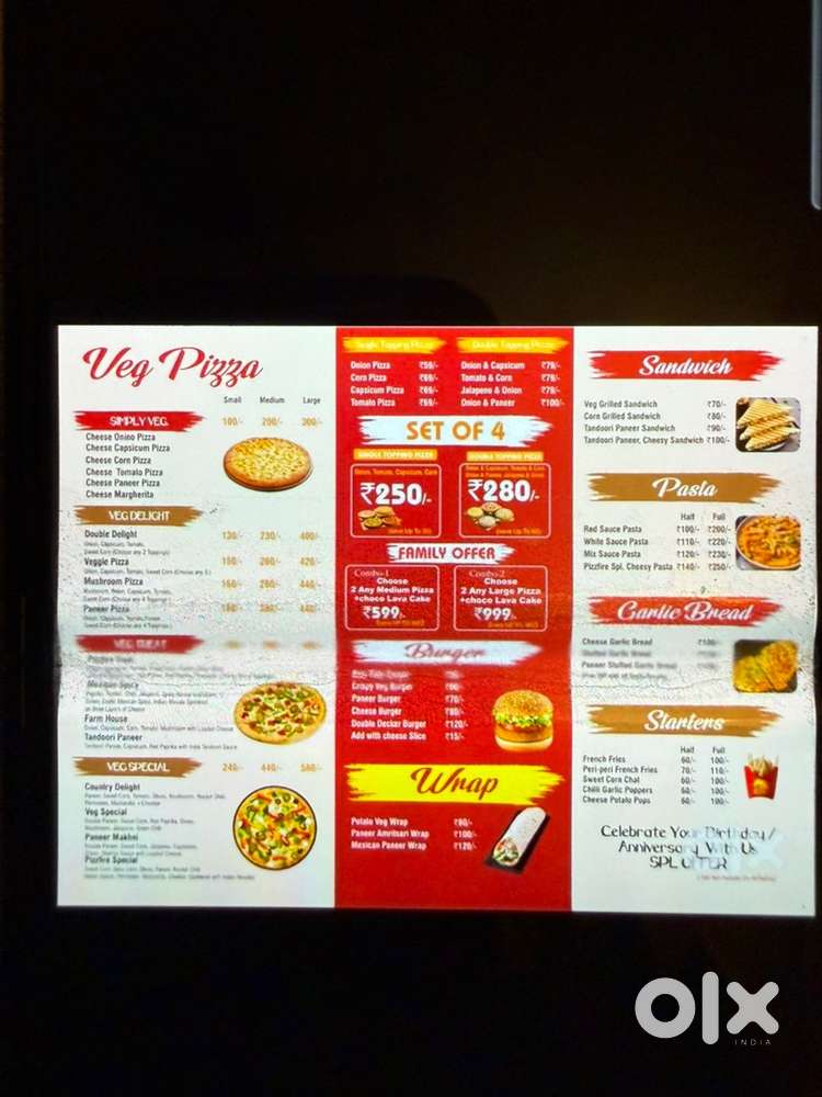 Cook for pizza and burger  etc