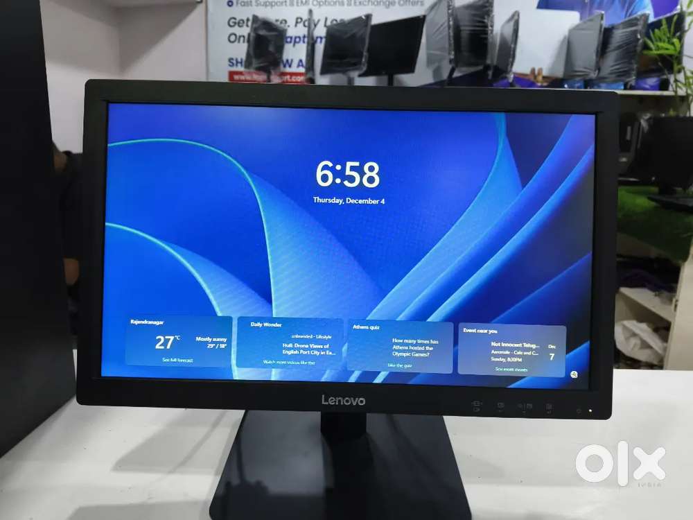 Lenovo Monitor 19 Inches Vga And DP Port With Power Cable