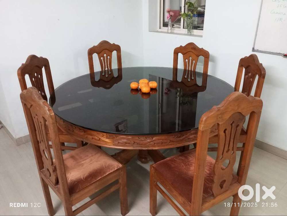 DINING TABLE ,CHAIRS, COMPUTER TABLE, SINGLE BED AND MATTRESS