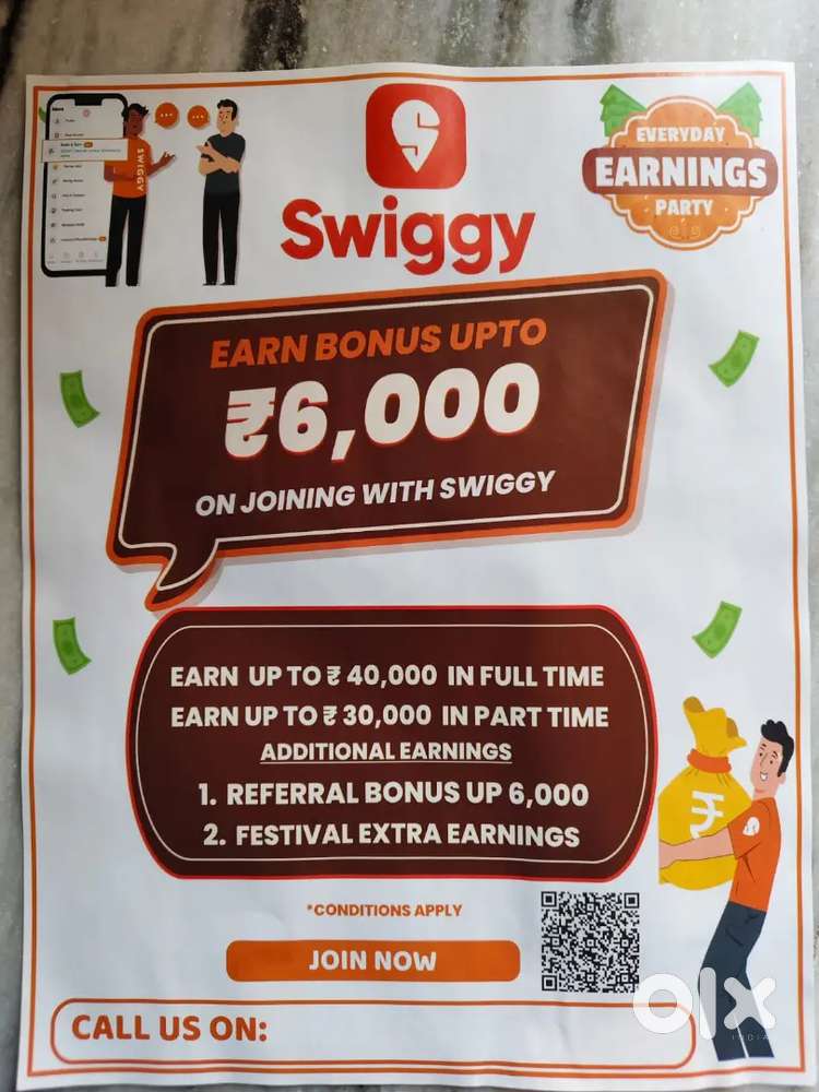 Wanted swiggy delivery boys