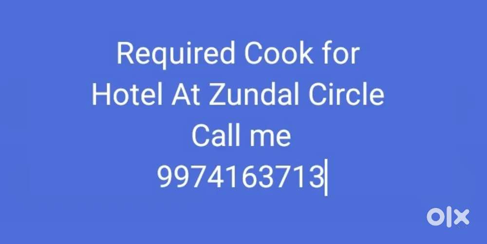 Cook Required For Hotel At zundal